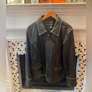 Kenneth Cole Reaction Black 100% Leather coat